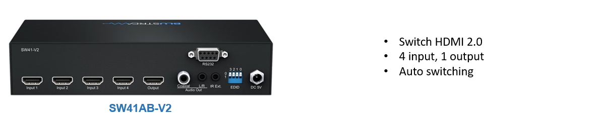 SW41AB-V2 4-Way 4K HDMI 2.0 HDCP 2.2 Switch